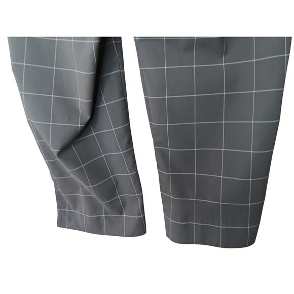 Nike Golf Pants Size 8 Gray Windowpane Plaid Dri-Fit Cropped Capris Activewear - Picture 10 of 15